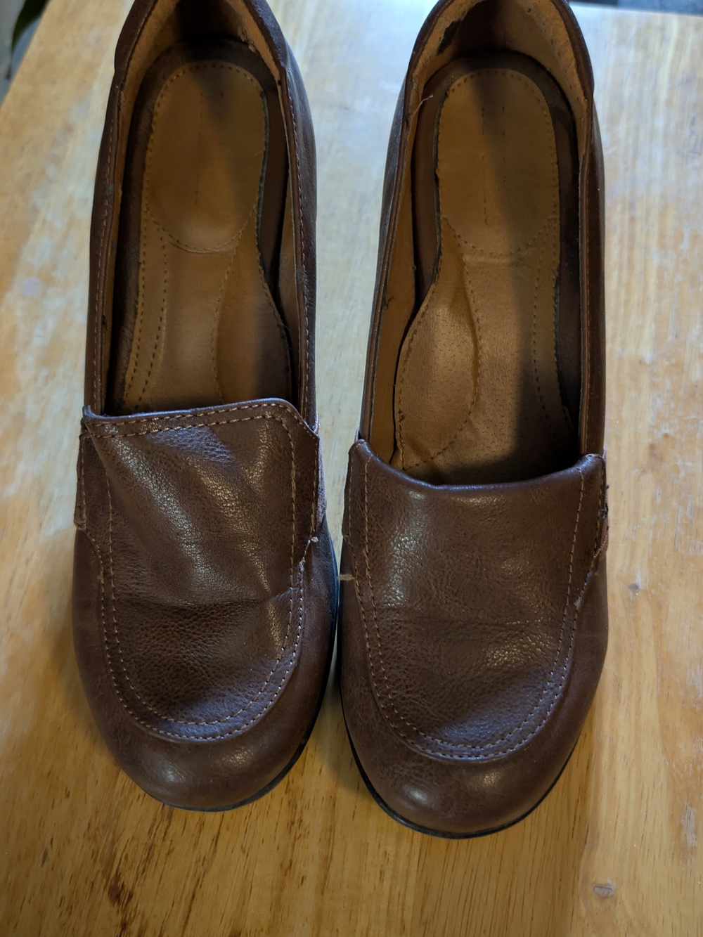 Madeline Brown Leather Slip-On Loafers
